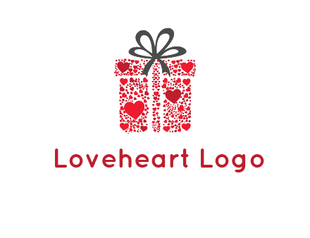 Gift box made of small hearts logo