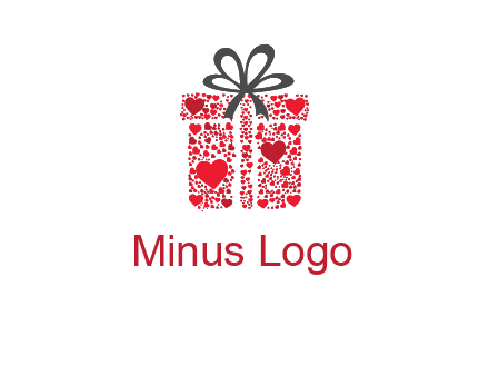 Gift box made of small hearts logo