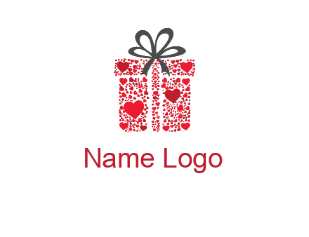 Gift box made of small hearts logo