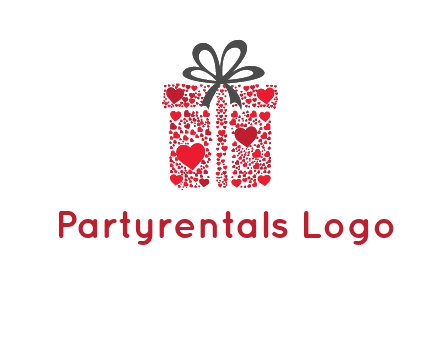 Gift box made of small hearts logo