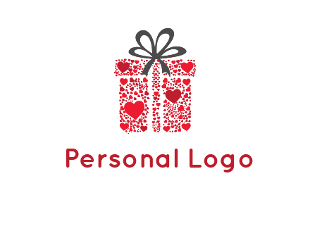 Gift box made of small hearts logo
