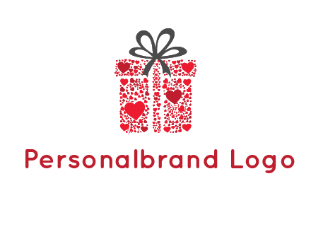 Gift box made of small hearts logo