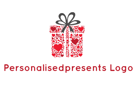 Gift box made of small hearts logo