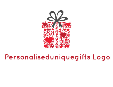 Gift box made of small hearts logo