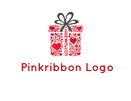 Gift box made of small hearts logo