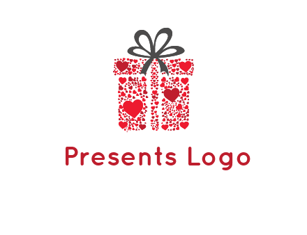 Gift box made of small hearts logo