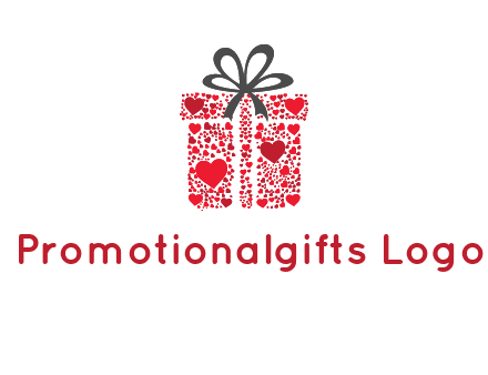 Gift box made of small hearts logo