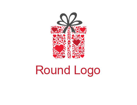 Gift box made of small hearts logo