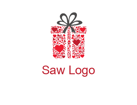 Gift box made of small hearts logo