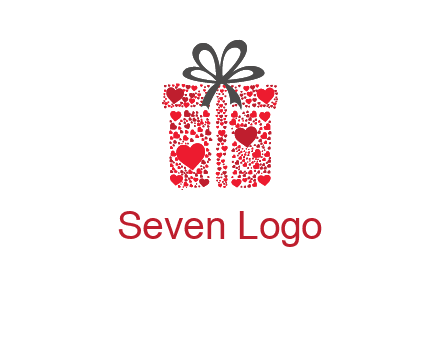 Gift box made of small hearts logo