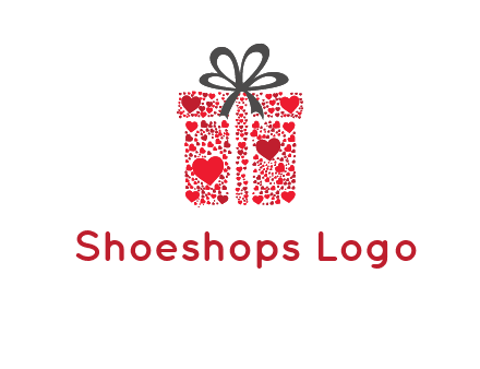 Gift box made of small hearts logo