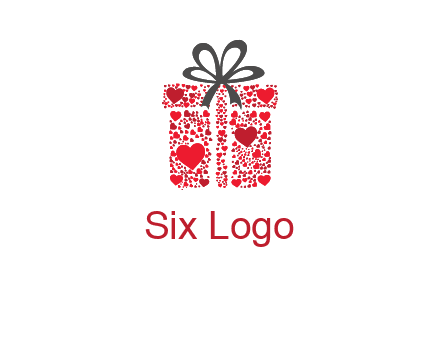 Gift box made of small hearts logo