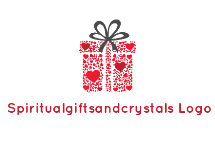 Gift box made of small hearts logo