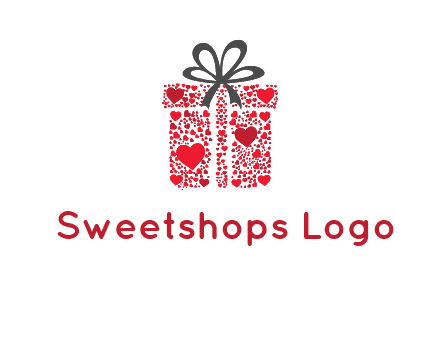 Gift box made of small hearts logo