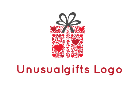 Gift box made of small hearts logo