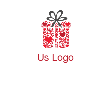 Gift box made of small hearts logo