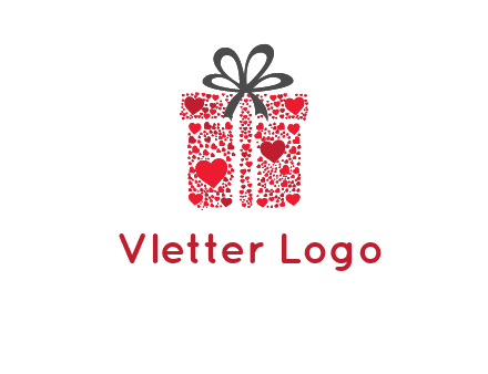 Gift box made of small hearts logo
