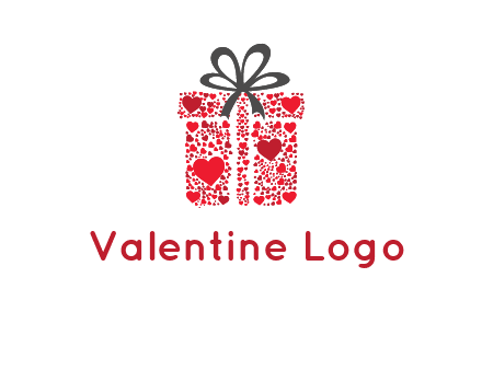 Gift box made of small hearts logo