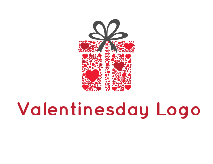 Gift box made of small hearts logo
