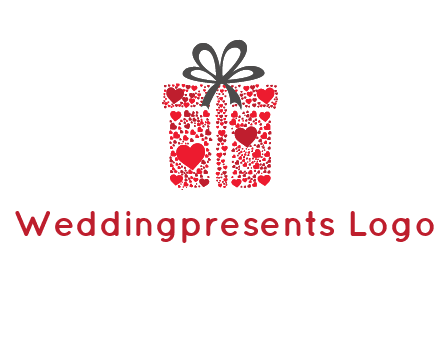 Gift box made of small hearts logo