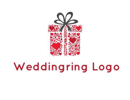 Gift box made of small hearts logo