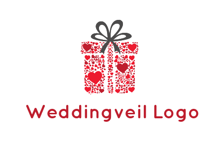 Gift box made of small hearts logo