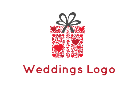 Gift box made of small hearts logo