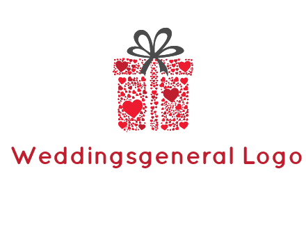 Gift box made of small hearts logo