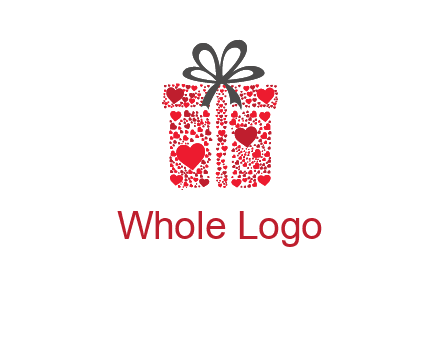 Gift box made of small hearts logo