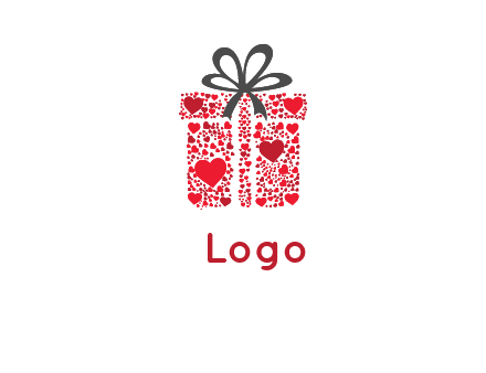 Gift box made of small hearts logo