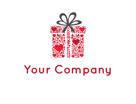 Gift box made of small hearts logo