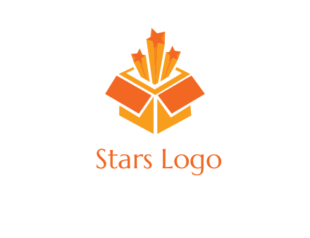 bursting stars from gift box logo