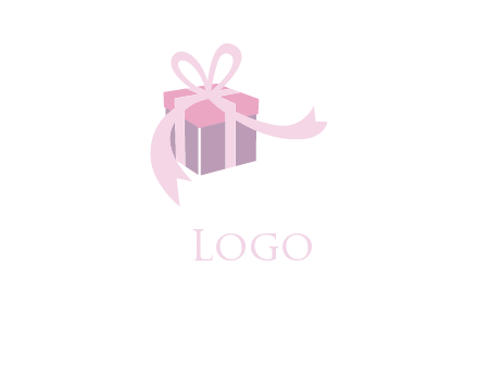 present box with long ribbon icon