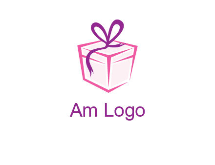line art gift box logo