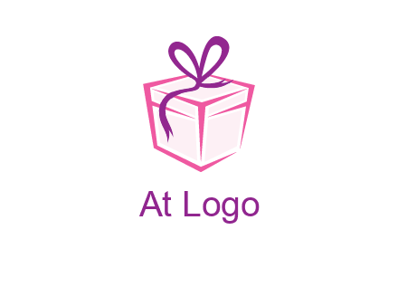 line art gift box logo