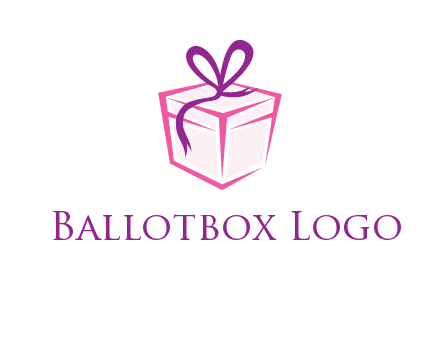 line art gift box logo