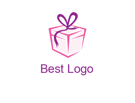 line art gift box logo