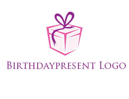 line art gift box logo