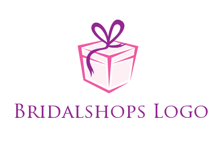 line art gift box logo
