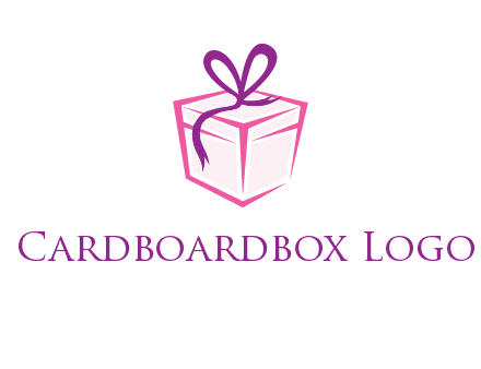 line art gift box logo