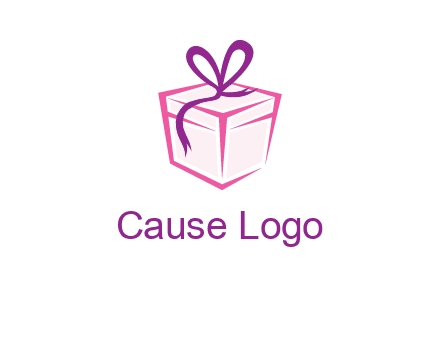 line art gift box logo