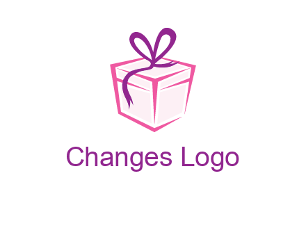 line art gift box logo