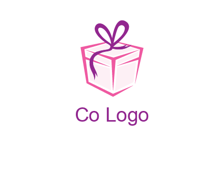 line art gift box logo