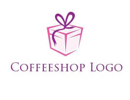 line art gift box logo