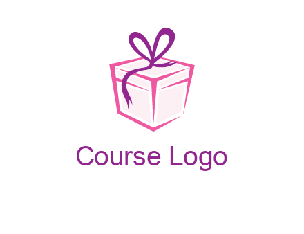 line art gift box logo