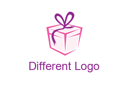 line art gift box logo