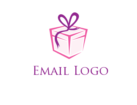 line art gift box logo