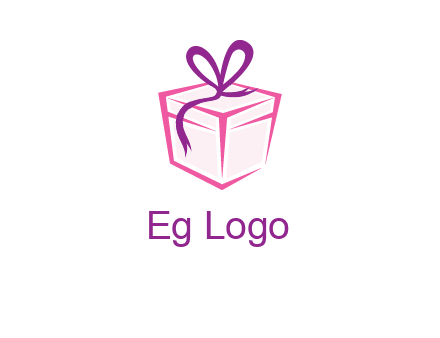 line art gift box logo