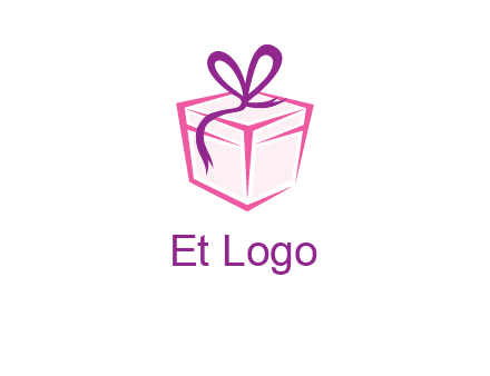 line art gift box logo