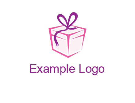 line art gift box logo